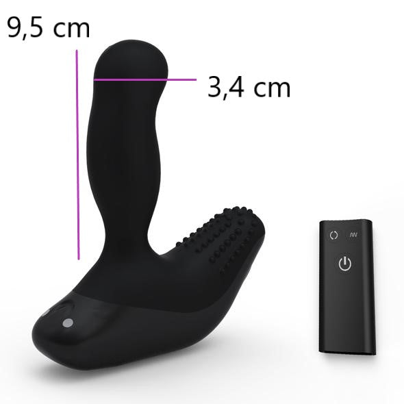 Nexus Revo Stealth prostaat massager in zwart silicone op witte achtergrond