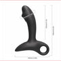 Nexus Sparta zwarte siliconen prostaatvibrator met maattekening diameter 34mm lengte 158mm