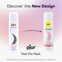 Pjur Woman siliconenbasis glijmiddel oud en nieuw verpakkingsdesign vergelijking, 100 ml fles