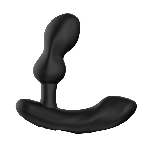 Edge 2 prostaatmassager vooraanzicht, dubbele bulb-vorm in mat zwart siliconen