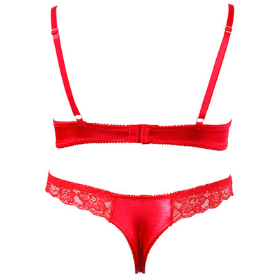 Pikant lingerie setje van De Paarse Keizerin in maat S op witte achtergrond