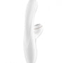 Witte Satisfyer Pro G-spot rabbit vibrator met dubbele stimulatie-armen, zijaanzicht