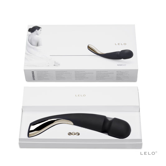 Close-up van de bedieningsknoppen op de Lelo Wand Massager Large