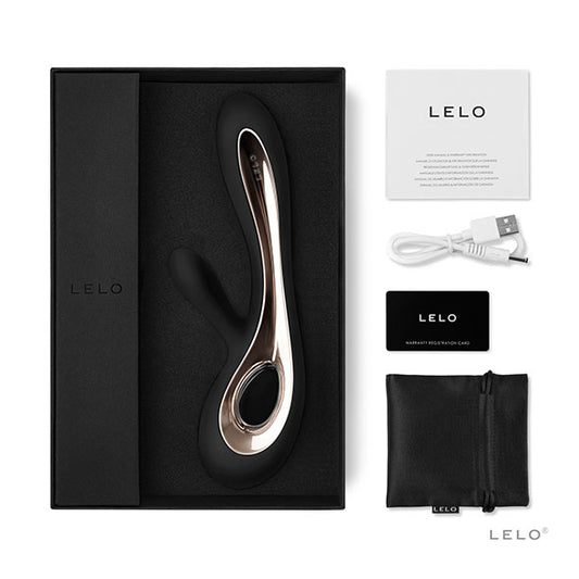 Soraya 2 Lelo complete set in zwart met oplader, opbergzakje en handleiding