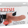 Close-up van vibratieknoppen en textuur details op hoogwaardige siliconen strap-on