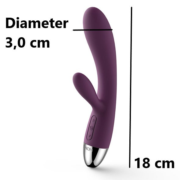 Svakom Alice met afmetingen: 18 cm lengte en 3,0 cm diameter