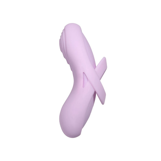 Zijaanzicht van de gebogen vingervibrator met lussen bovenop, Svakom Echo 2