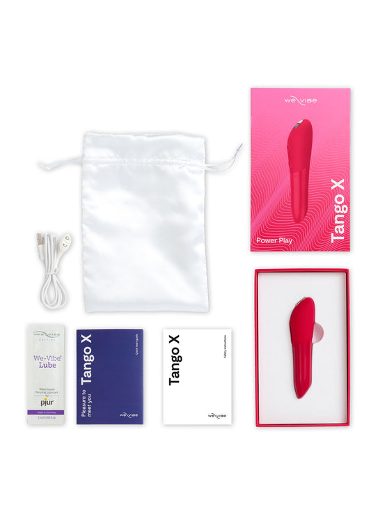 Blauwe Tango X vibrator 45 graden hoek op neutrale achtergrond