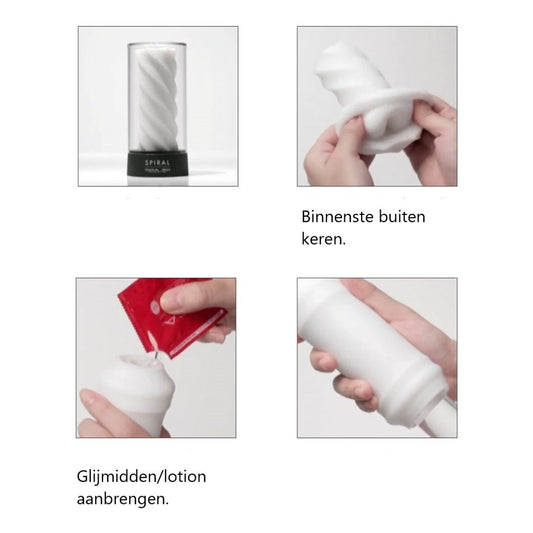 Tenga 3D stapsgewijze fotogids: uit vitrine, binnenstebuiten keren en glijmiddel toevoegen