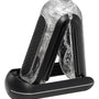 Detail van openklapbare constructie witte Tenga Flip Zero Gravity met interne structuur