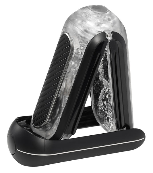 Detail van openklapbare constructie witte Tenga Flip Zero Gravity met interne structuur