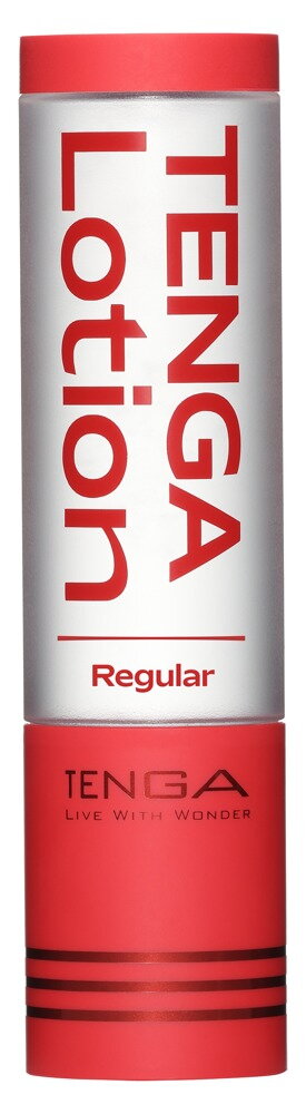 Tenga Lotion Regular glijmiddel in rode fles van 170 ml, vooraanzicht op witte achtergrond