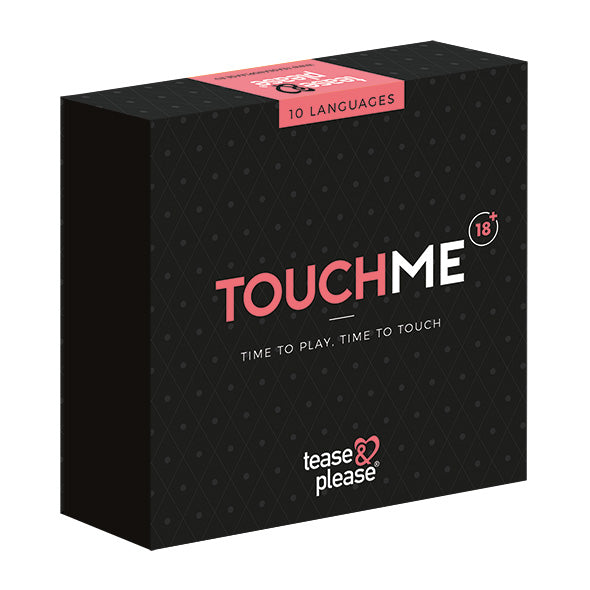 Zwarte doos van het erotische spel Touch Me van Tease & Please, in tien talen