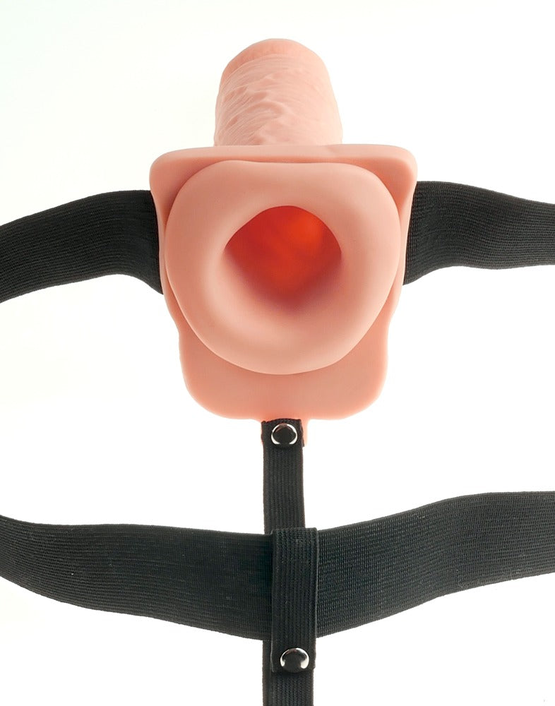 Opening voor de penis aan de achterkant van de holle vibrerende strap-on