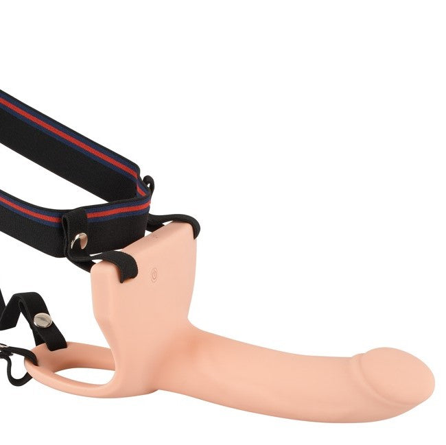 Close-up detail van premium siliconen materiaal en bevestigingspunten holle strap-on