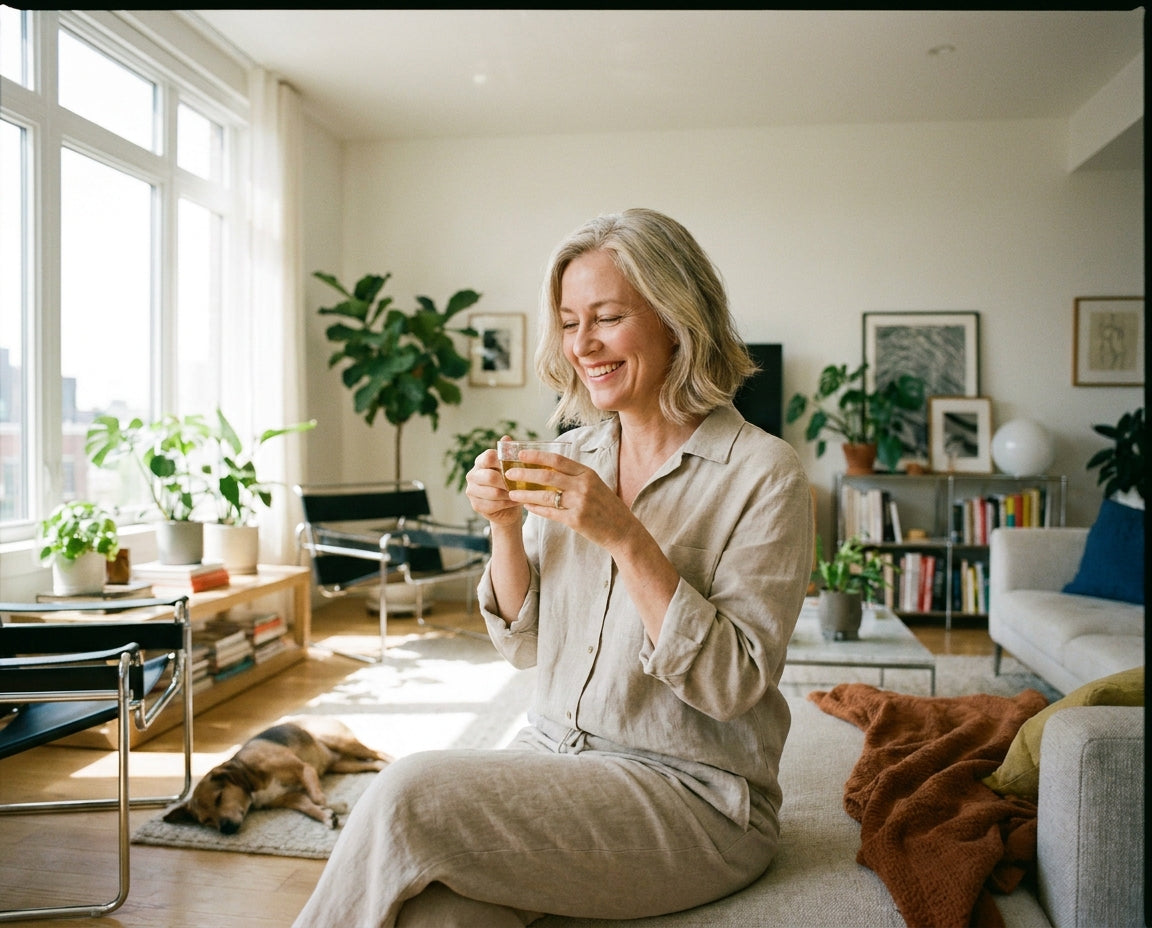 vrouw in menopauze