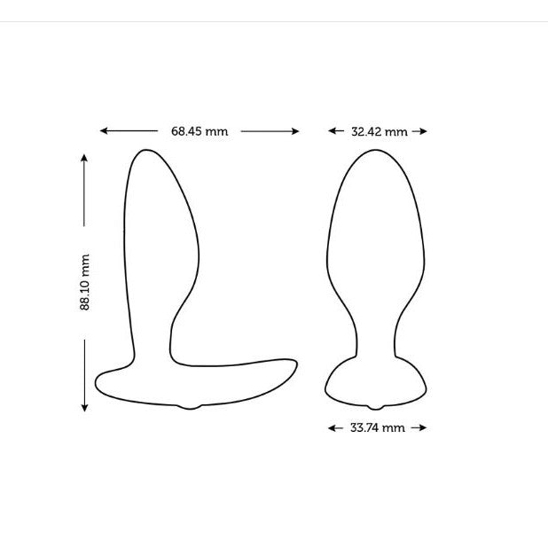 Maattekening van de Ditto+: 88,10 mm lang, 32,42 mm doorsnede, voet 68,45 mm