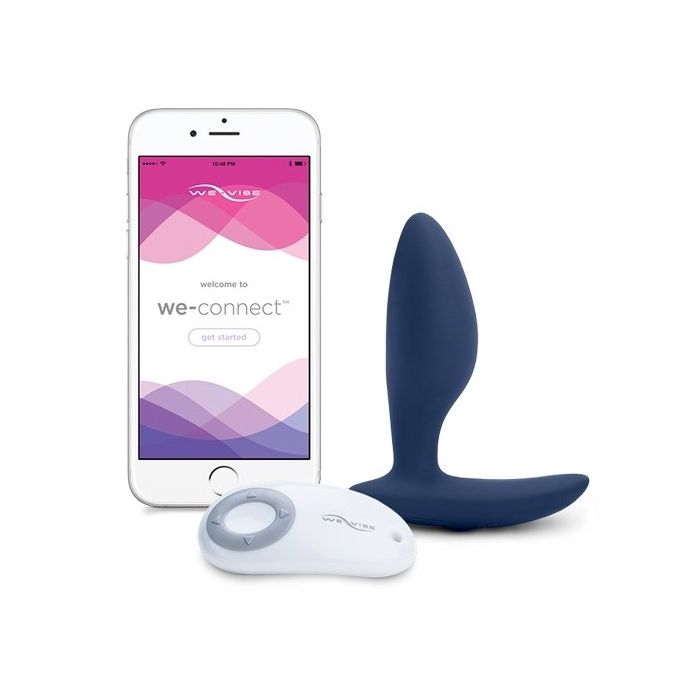 We-Vibe Ditto met afstandsbediening en de We-Connect app op een telefoon