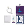Inhoud van de doos: Ditto, afstandsbediening, oplaadkabel, handleiding en een zakje We-Vibe Lube