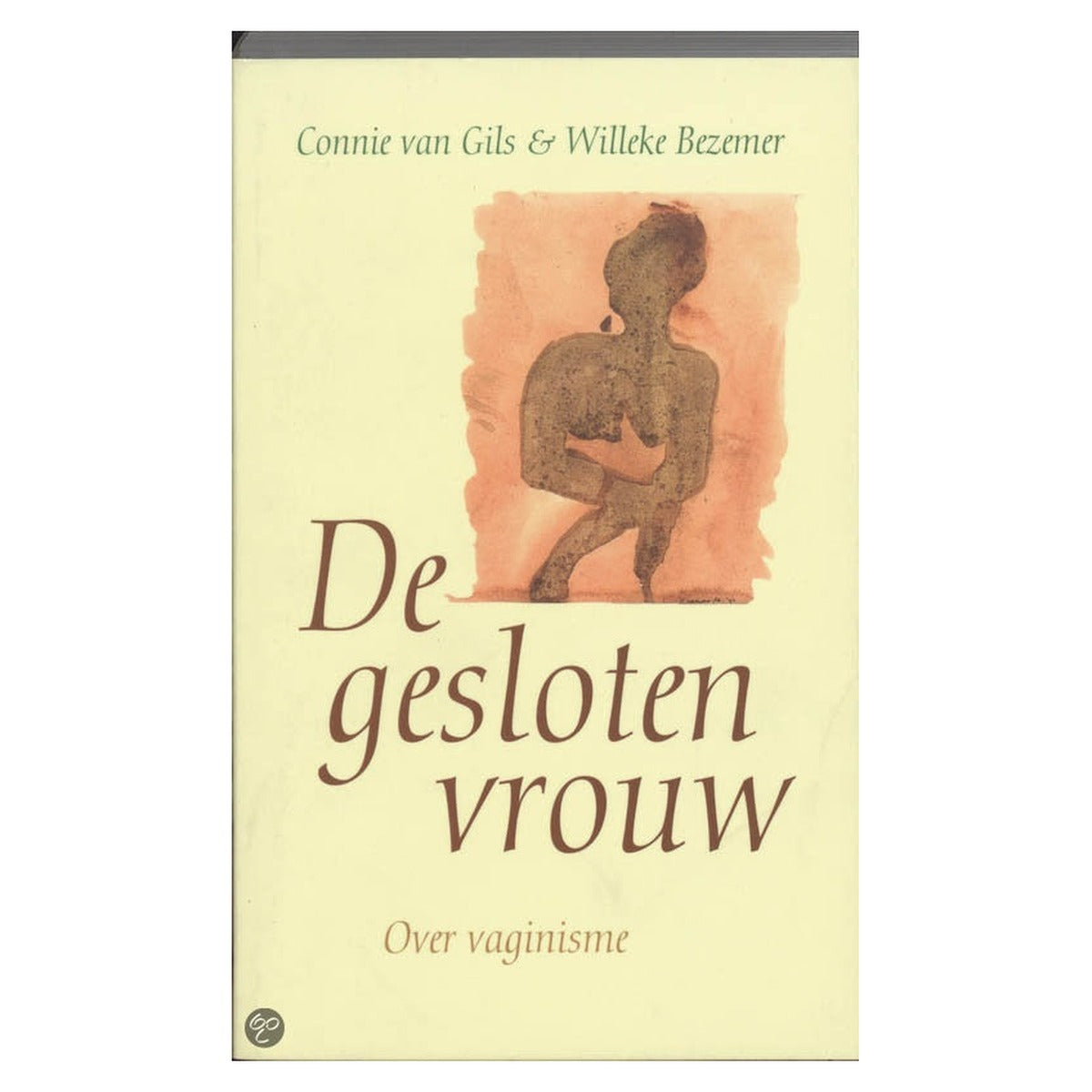 Voorkant van De gesloten vrouw, over vaginisme, met aquarel van een zittende vrouw