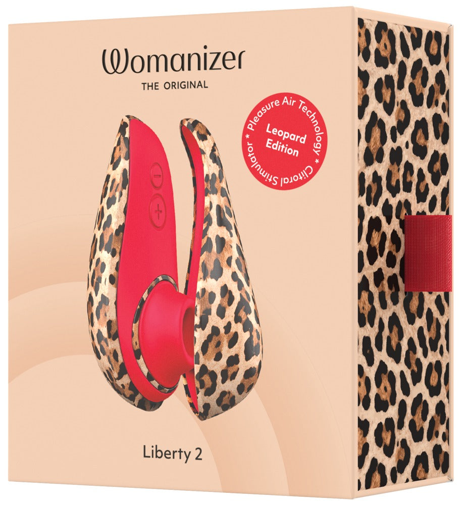 Verpakking van de Womanizer Liberty 2 Leopard Edition in luipaardprint
