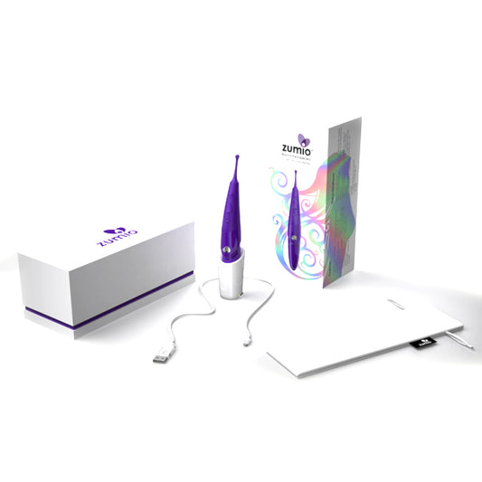 Complete Zumio E productset met verpakking en toebehoren uitgelegd