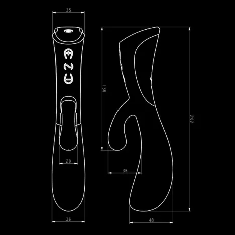 vibrator Iora van Dorr afmetingen in inches