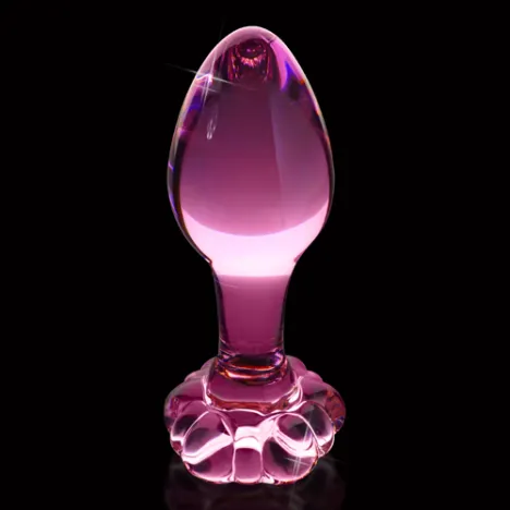 Hand geblazen roze butt plug