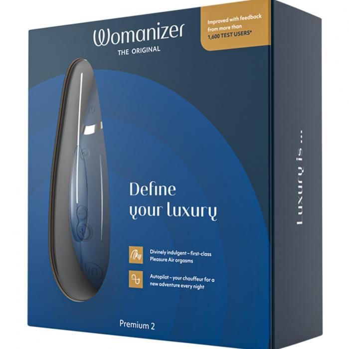 Womanizer Premium 2 verpakking in blauw