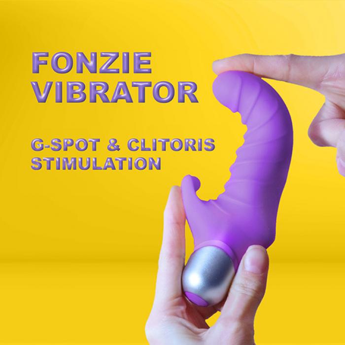 Fonzie g-spot vibrator van Feelztoys in hand