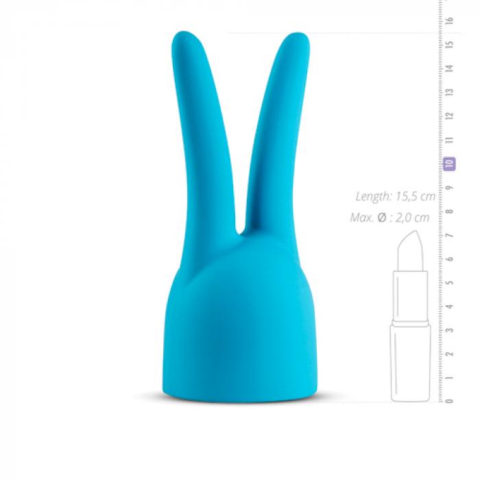 Opzetstuk voor wand vibrator Bunny, afmetingen blauw