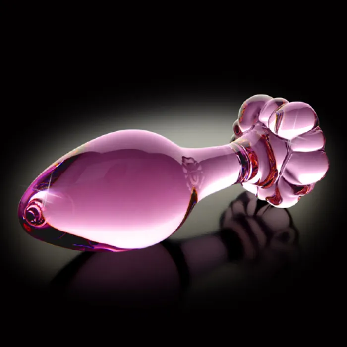Hand geblazen roze butt plug